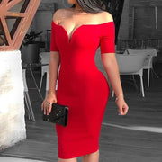 Women Pure color tight skirt and backpack hip dress