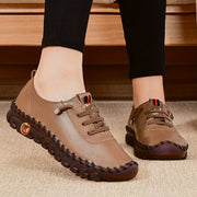 Women's Beige & Burgundy Round-Toe Casual Shoes Comfortable All-Season Synthetic Upper Cushioned PVC Sole for Square Dance Daily Wear Hand Washable