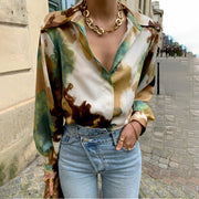 Printed Loose Casual Long-Sleeved Shirt Top