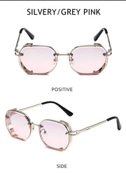 Metal Fat Edge Square Frame New Men's Fashion Sunglasses