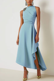 Party Dress Sage Green Sleeveless Midi Dress