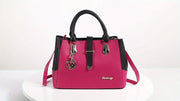 Elegant Double Handle Shoulder Bag for Women with Letter Detail Simple Large Handbag Zippered Removable Strap Work Accessory