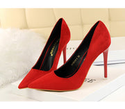 Women's Classic High Heels Pumps Super High Stiletto Office Shoes Fashion Large Size Grey Green Slip-On Pointed Toe