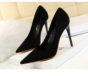 Women's Classic High Heels Pumps Super High Stiletto Office Shoes Fashion Large Size Grey Green Slip-On Pointed Toe