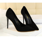 Women's Classic High Heels Pumps Super High Stiletto Office Shoes Fashion Large Size Grey Green Slip-On Pointed Toe