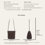 Leather Women's Casual Zip Crossbody Bag