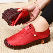 Women's Beige & Burgundy Round-Toe Casual Shoes Comfortable All-Season Synthetic Upper Cushioned PVC Sole for Square Dance Daily Wear Hand Washable