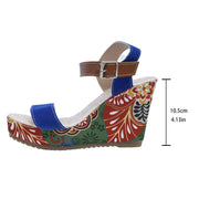 Women's Open Toe Ethnic Style Platform Wedge Sandals