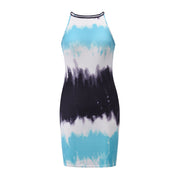 Plus Size Female Slim Temperament Dress Sexy Sleeveless Tie-dye Vest Skirt