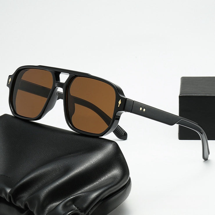 Square Fashion Double Beam Sunglasses Men&