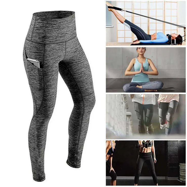 Women Solid Color Pants Yoga High Waist Pants