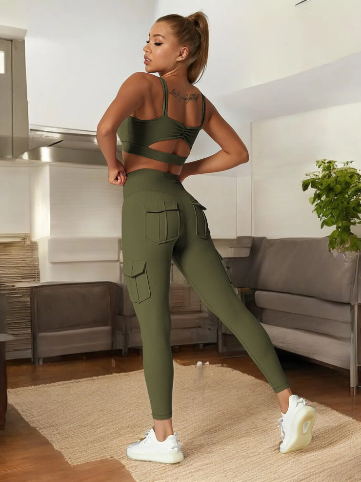 High Waist Stretch Gym Yoga Sports Leggings Women&