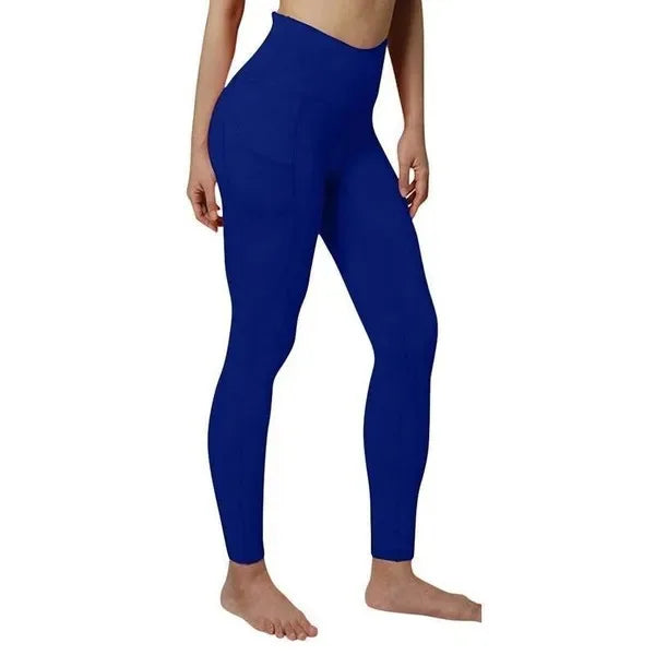 Women Solid Color Pants Yoga High Waist Pants