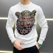 Men's New European Design Soft Fabric Cashmere Tops High Quality Knitted Pullover  Warm Sweater