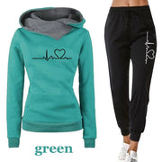 Women's Tracksuits Hooded Pullover Sweatpants Sweatshirt Casual Pants Sets Sportswear