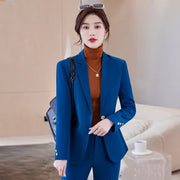 Wome's Fashion Blazer Suit Set Professional Business Two Pieces Slim Fit Blazer And Pants Casual Wear Polyester Nylon