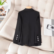 Women's High-Quality 2-Piece Blazer Suit Solid Pattern Formal Work Wear Office Pants Set Anti-Wrinkle Polyester Blouse Suits