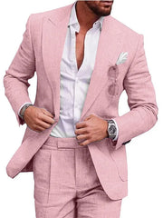 Men's Casual Slim Fit Business 2-Piece Set Breathable Blazer And Pants Ensemble with Digital Printed Seamless Fusing