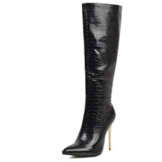 Women  High Heels r Knee High  Snakeskin Leopard Long Boots