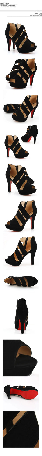 Women Gladiator High Heels Peep Toe  Shoes