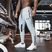 Men's Cotton Sweatpants with Zip Pocket Gym Fitness Sports Joggers Bodybuilding Workout Casual Pencil Pants