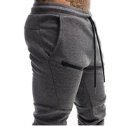 Custom Logo Cotton Gym Jogger Running Pants with Zipper Pocket Male Trousers Men Blank Workout Fitness Sweatpants