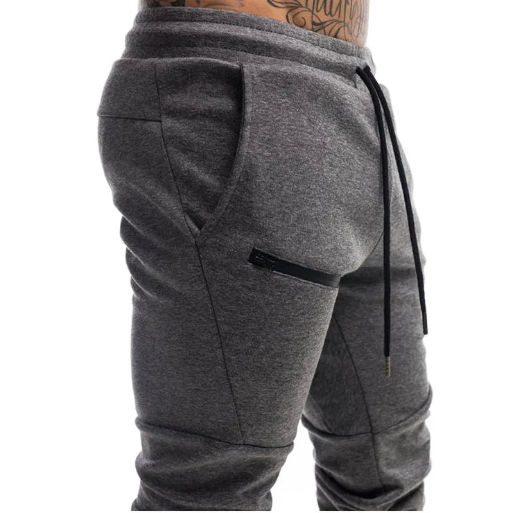 Custom Logo Cotton Gym Jogger Running Pants with Zipper Pocket Male Trousers Men Blank Workout Fitness Sweatpants
