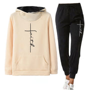 Women's Tracksuits Hooded Pullover Sweatpants Sweatshirt Casual Pants Sets Sportswear