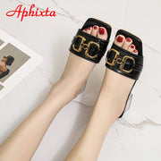 Transparent Square Heels Women Peep Toe Mules - Summer Slip-on Silver/Vibrantly Heel Sandals- Bronze with Peep- Toe Metal-Make a Grand Scene & Stand Our Class Apart Footwear: Size Range 35-45 .