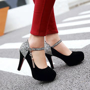 Women Bling Tassel High Heels Velvet  Platform Bottom Pumps  Dress