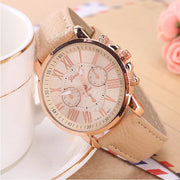 Women Sport  Leather Band Quartz Wristwatch