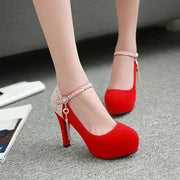 Women Bling Tassel High Heels Velvet  Platform Bottom Pumps  Dress