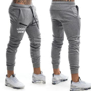 Custom Logo Cotton Gym Jogger Running Pants with Zipper Pocket Male Trousers Men Blank Workout Fitness Sweatpants