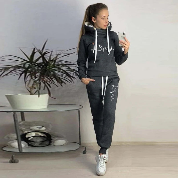 Women Hooded Pullover Hoodies and Pants Suit Outfits ,Tracksuits