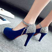 Women Bling Tassel High Heels Velvet  Platform Bottom Pumps  Dress