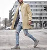 Vintage Solid Color Men's Stand Collar Coat Autumn Winter Long Sleeve Fashion Straight Blazer Jacket Comfortable Korean-Style Cut