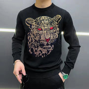 Men's New European Design Soft Fabric Cashmere Tops High Quality Knitted Pullover  Warm Sweater