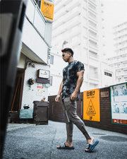 Men's Cotton Sweatpants with Zip Pocket Gym Fitness Sports Joggers Bodybuilding Workout Casual Pencil Pants