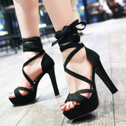 Women Rome sexy waterproof high heel toe ankle strap shoes