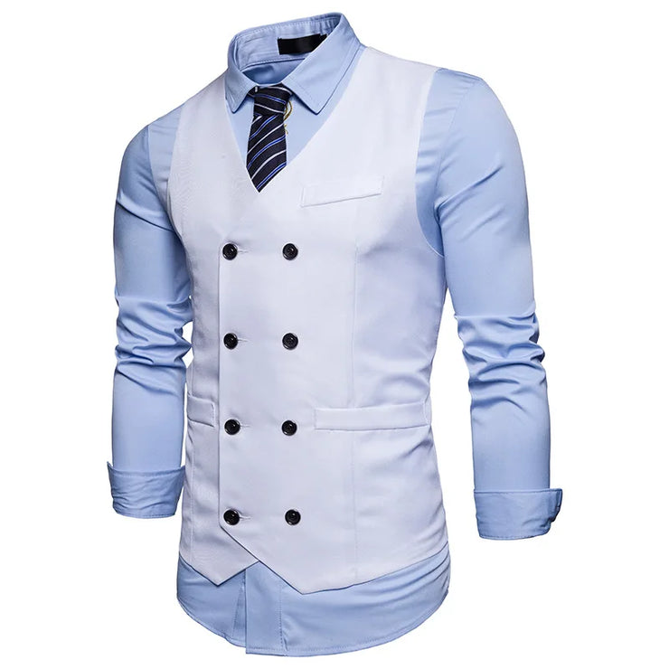 Men Slim Fit   Double breasted Suit Vest