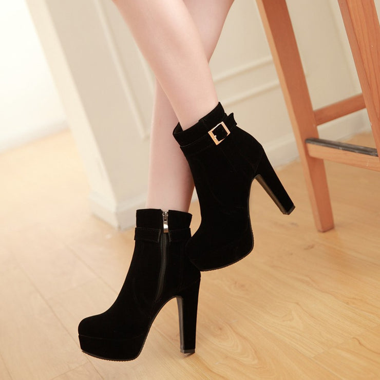 Women  Winter Buckle Super High Heel  Boots .