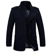 Men's  Casual Windbreaker Washed Cotton Classic Long Jackets