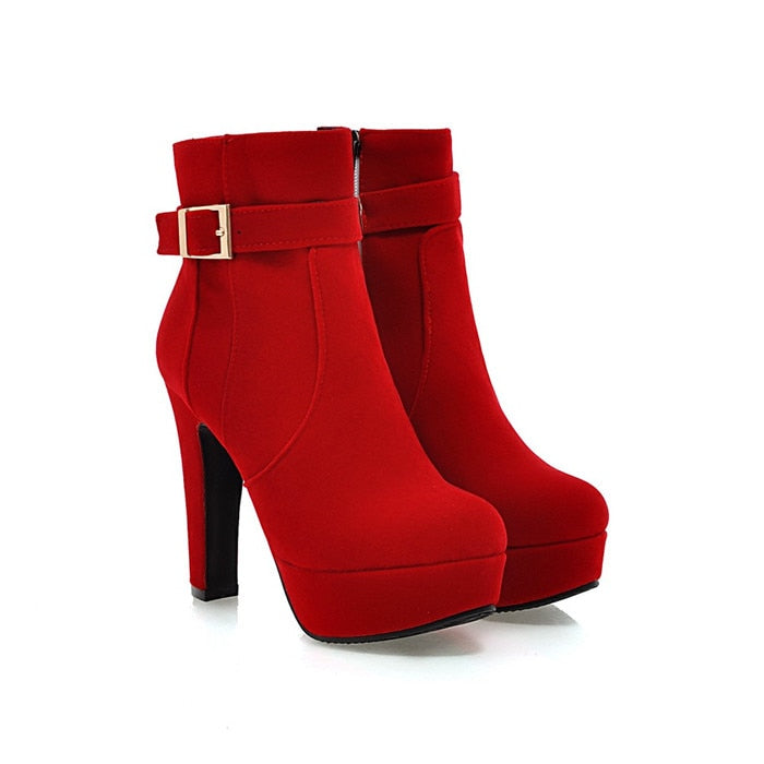 Women  Winter Buckle Super High Heel  Boots .