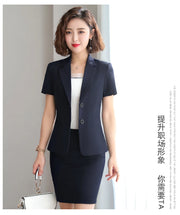 Women's Slim Fit Business Suit Short Sleeve Blazer And Trousers Set Office Work Wear Formal Temperament Ladies Summer Suit