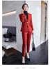 Wome's Fashion Blazer Suit Set Professional Business Two Pieces Slim Fit Blazer And Pants Casual Wear Polyester Nylon