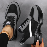 Women's Height Increasing Platform Sneakers Durable PU Construction Breathable Mesh Lining Anti-Slip Midsole Designer Tenis De Mujer