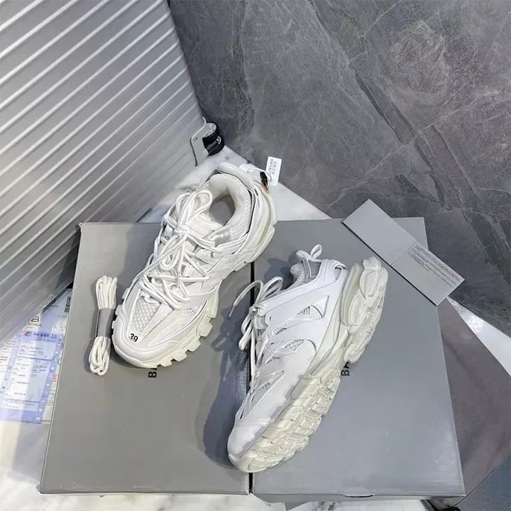 Trendy Track 1 Designer Sports Shoes Casual Sneakers Eye Catching Cotton Lining Rubber Midsole And Outsole Genuine Leather Upper