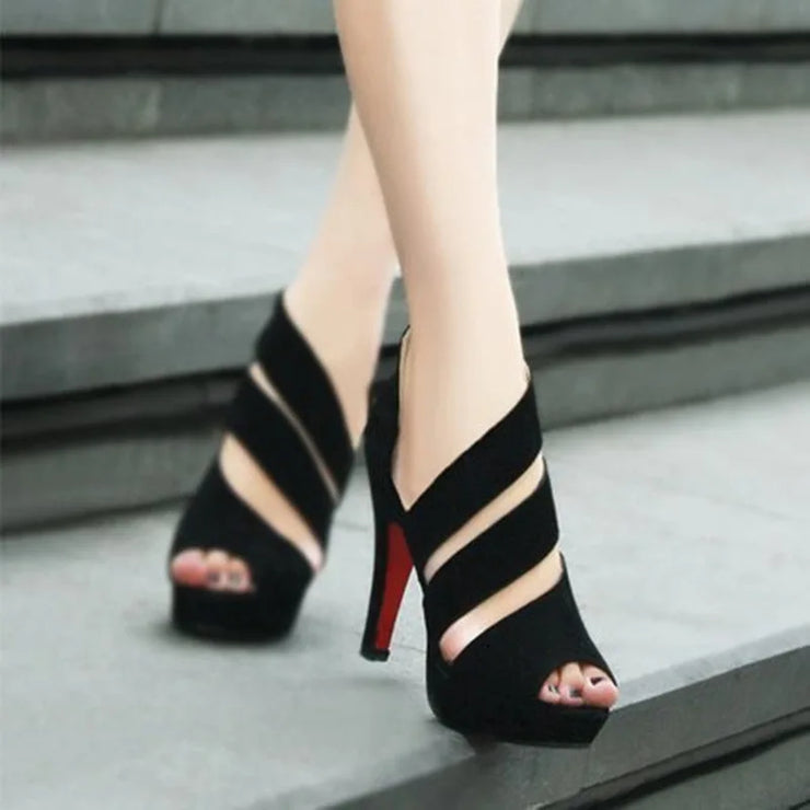 Women Gladiator High Heels Peep Toe  Shoes