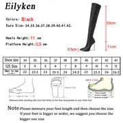 Women  Sexy Over The Knee  Thin Heels Pointed Toe Zipper Thigh High Booties Winter Boots