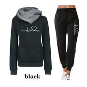 Women's Tracksuits Hooded Pullover Sweatpants Sweatshirt Casual Pants Sets Sportswear